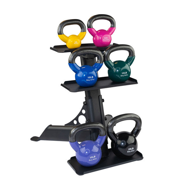Body-Solid 5-20 lb. Vinyl Kettlebell with Rack KBVS70PACK