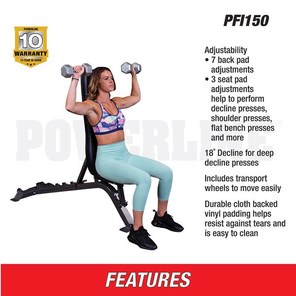 Body-Solid Powerline Flat Incline Bench PFI150