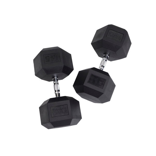 Body-Solid 115 Lb. Rubber Hex Dumbbell SDR115