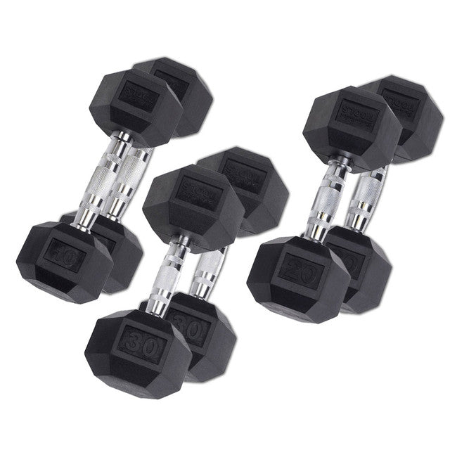 Body-Solid Rubber Hex Dumbbells SDR