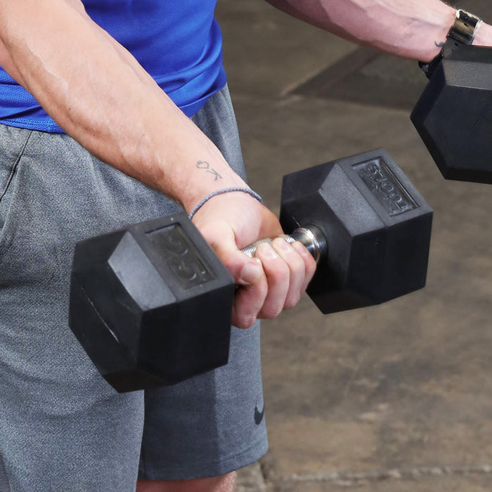 Body-Solid Rubber Hex Dumbbells SDR