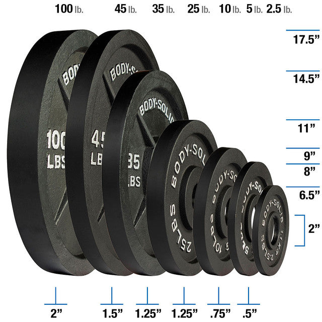 Body-Solid Cast Iron 2" Olympic Plates OPB