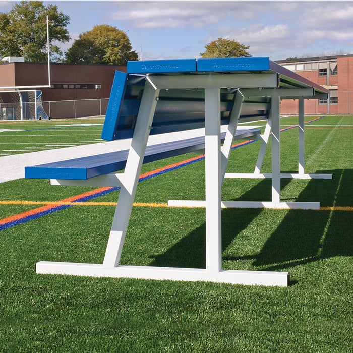 Jaypro Sports 15 ft. Portable Powder Coated Player Bench with Seat Back and Shelf PBS-20PC