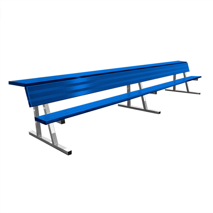 Jaypro Sports 15 ft. Portable Powder Coated Player Bench with Seat Back and Shelf PBS-20PC