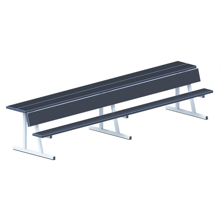 Jaypro Sports 15 ft. Portable Powder Coated Player Bench with Seat Back and Shelf PBS-20PC