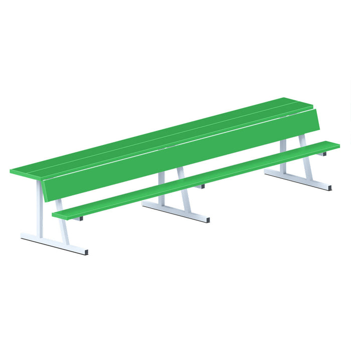 Jaypro Sports 15 ft. Portable Powder Coated Player Bench with Seat Back and Shelf PBS-20PC