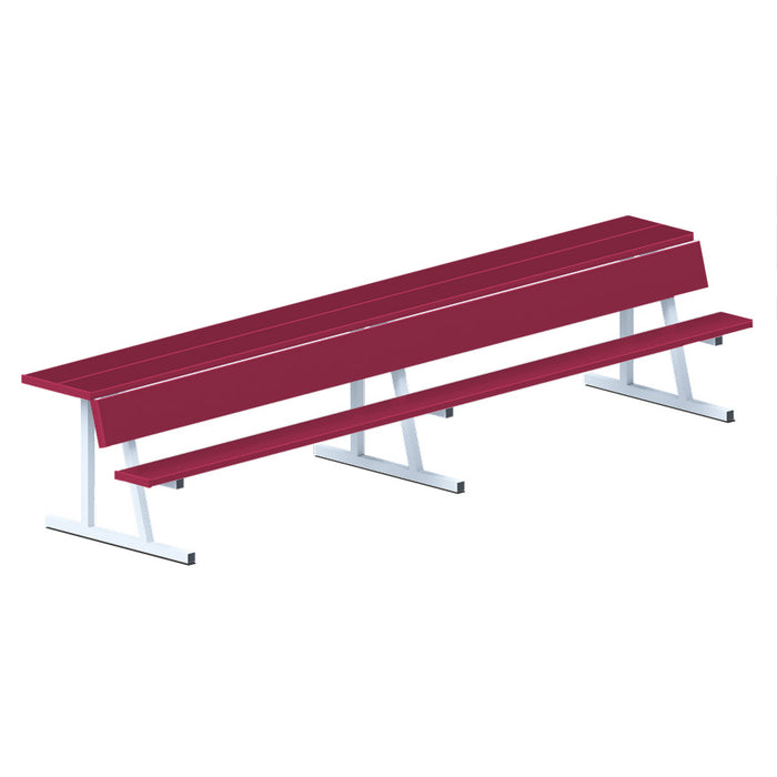 Jaypro Sports 15 ft. Portable Powder Coated Player Bench with Seat Back and Shelf PBS-20PC