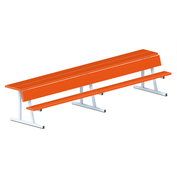 Jaypro Sports 15 ft. Portable Powder Coated Player Bench with Seat Back and Shelf PBS-20PC