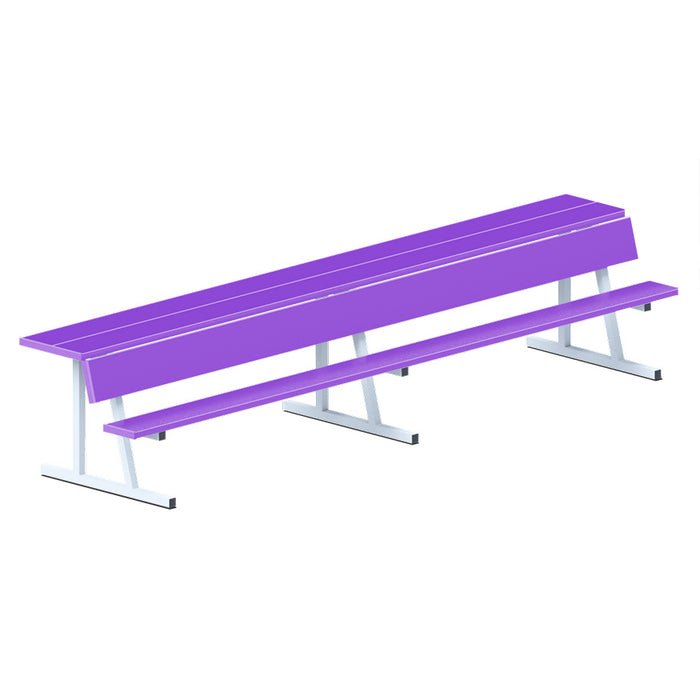 Jaypro Sports 15 ft. Portable Powder Coated Player Bench with Seat Back and Shelf PBS-20PC