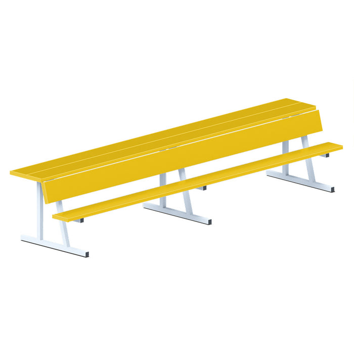 Jaypro Sports 15 ft. Portable Powder Coated Player Bench with Seat Back and Shelf PBS-20PC
