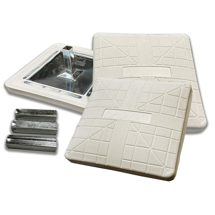 Jaypro Sports 18 in. L x 18 in. W x 3 in. H White Pro-Style Hollywood Baseball Base Set of 3 BB-800