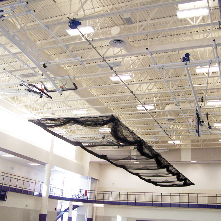 Jaypro Sports 70 ft. L × 12 ft. W × 12 ft. H Ceiling Suspended Retract ...