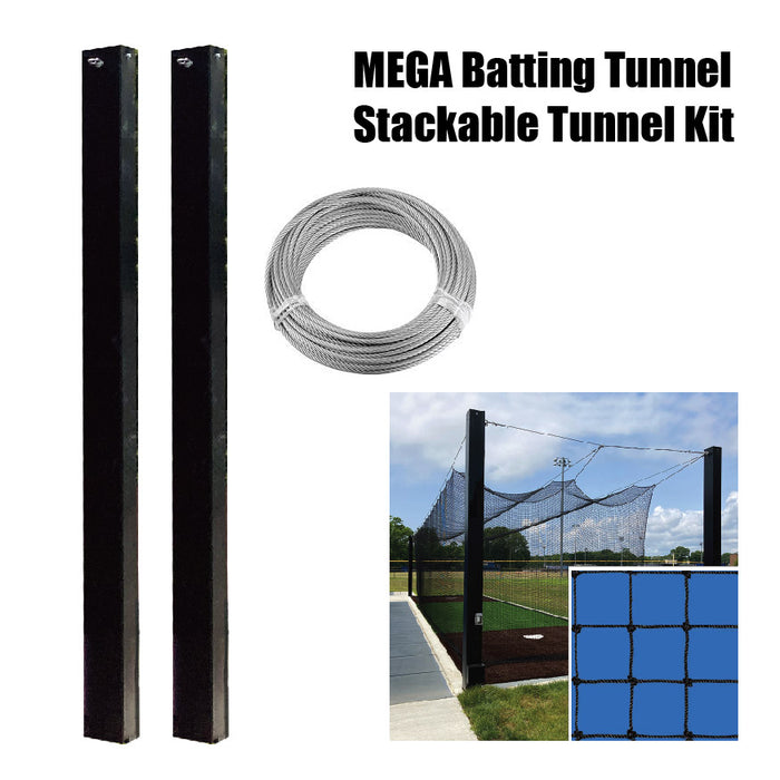 Jaypro Sports 70 ft. Mega Outdoor Stackable Tunnel Kit Batting Tunnel Frame MPCTF-70A