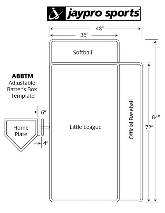 Jaypro Sports Adjustable Batter’s Box Template ABBTM