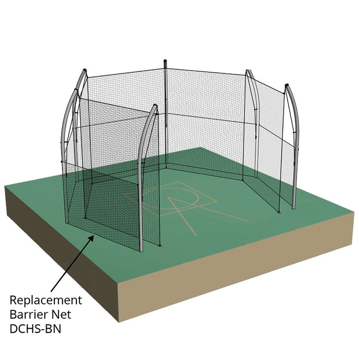 Jaypro Sports Black 63 ft. L x 7 ft. H (1-7/8 in. Sq. #42 Nylon Net) Discus Cage Replacement Barrier Net DCHS-BN