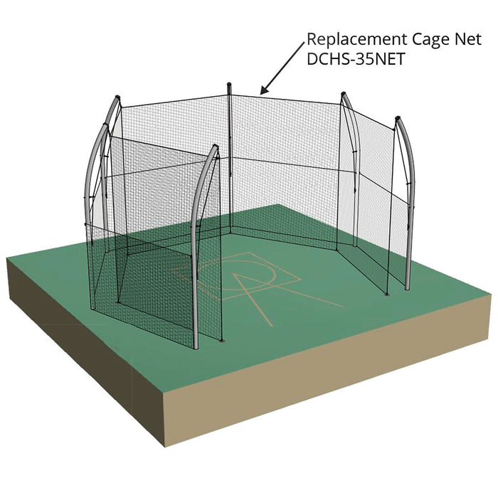 Jaypro Sports Discus Cage – Replacement Cage Net, 1‑7/8 in. Sq. #42 Nylon, 55 ft. L × 14 ft. H, Black DCHS-35NET