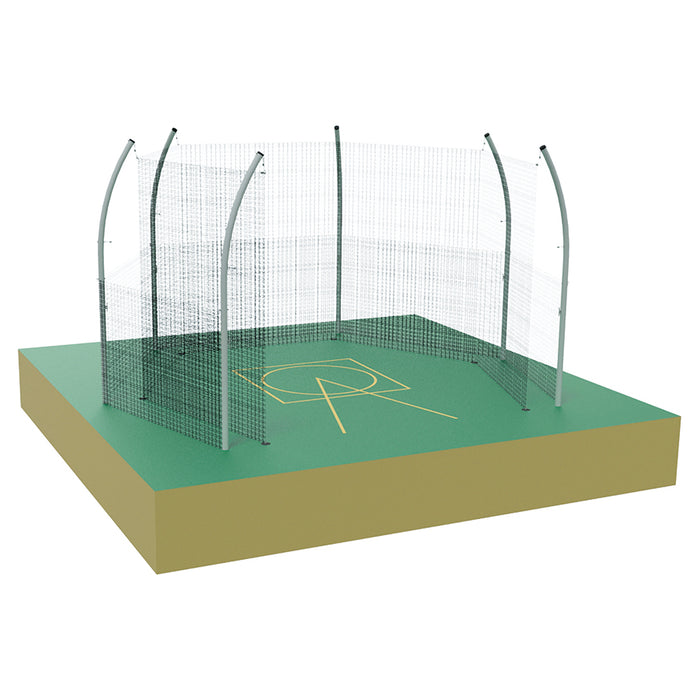 Jaypro Sports Discus Cage with Cage Net & Barrier Net – No Ground Sleeves DCHS-35BN