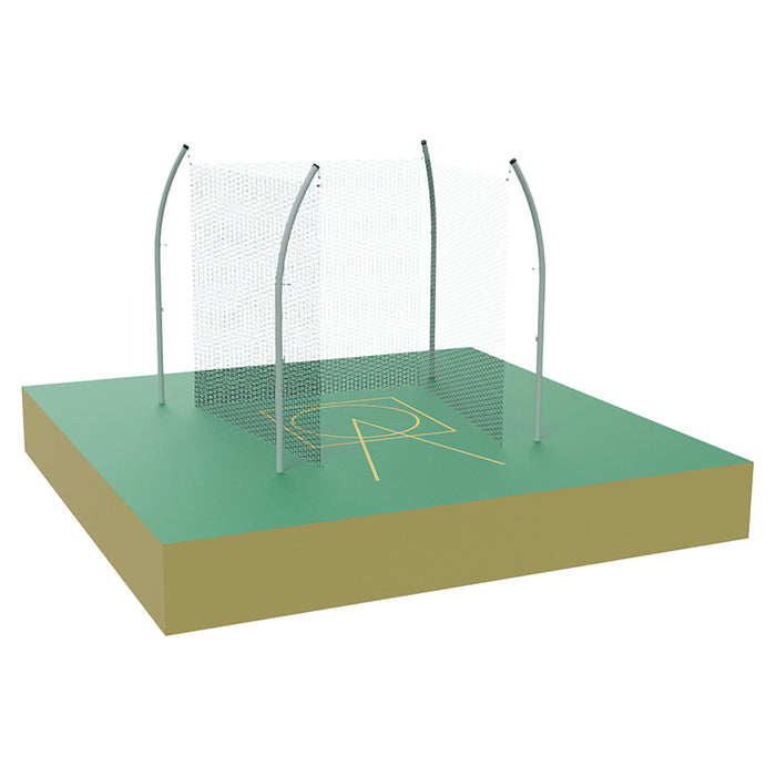 Jaypro Sports Field and Track 34.92 Degree Shot Cage Throwing Sector with Safety Nets SC-25