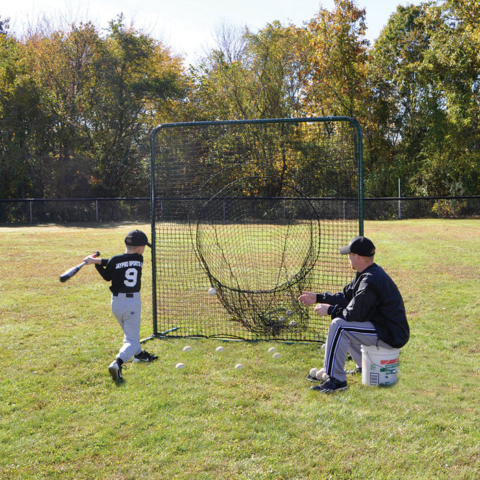 Jaypro Sports Portable Black 7 ft. H x 7 ft. W Soft Toss Batting Practice Screen PSTS-77
