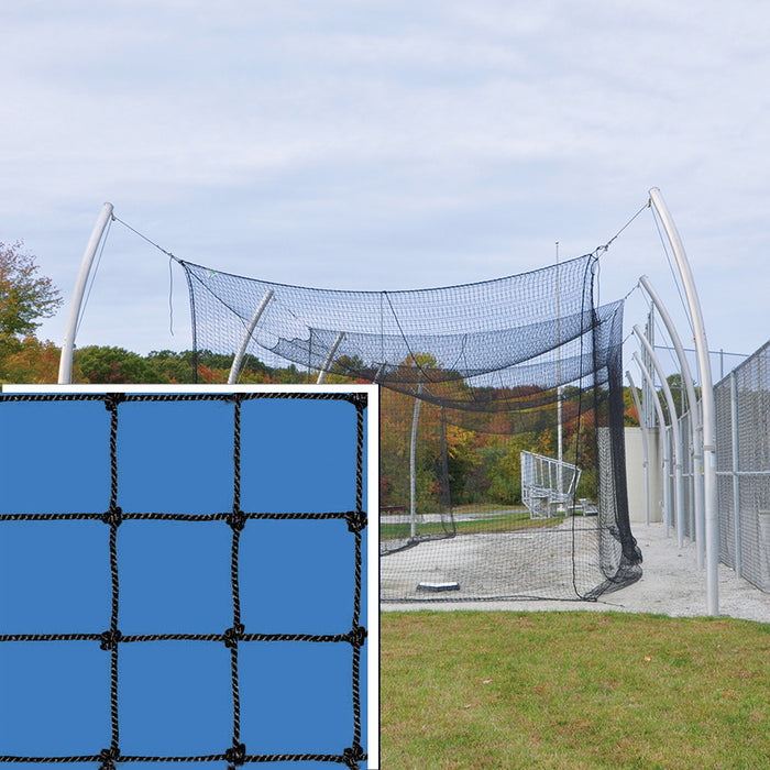 Jaypro Sports Pro Climatized #42 High Abrasion-Resistant 2 mm Twisted Poly Fiber 1-3/4 in. Square Mesh Batting Tunnel Net (55 ft. L × 14 ft. W × 12 ft. H) BBCP-5514