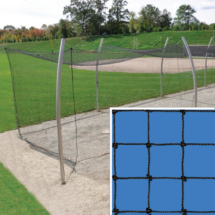 Jaypro Sports Pro Climatized #42 High Abrasion-Resistant 2 mm Twisted Poly Fiber 1-3/4 in. Square Mesh Batting Tunnel Net (70 ft. L × 12 ft. W × 12 ft. H) BBCP-7012