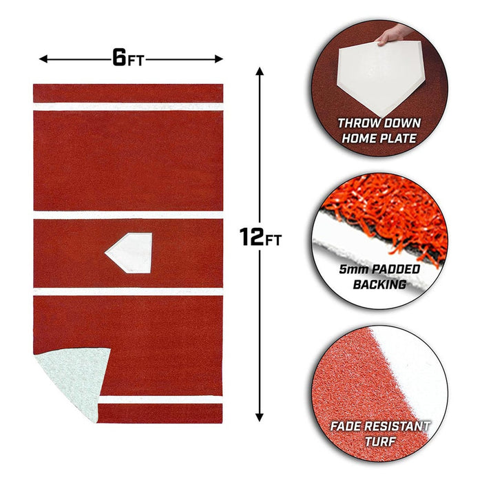 ProMounds 12 ft. x 6 ft. Clay Batting Mat Pro AT5002C