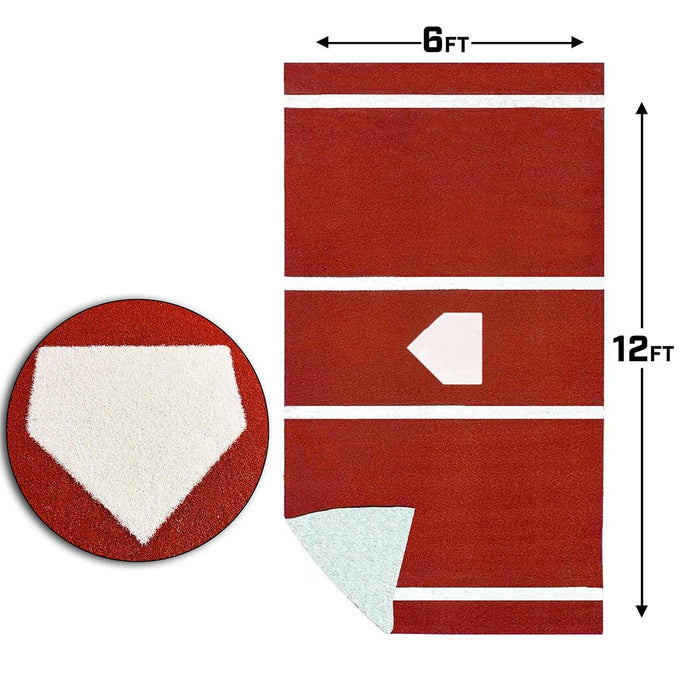 ProMounds 12 ft. x 6 ft. Clay Batting Mat Pro with Inlaid Homeplate AT5034C