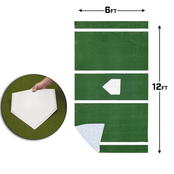 ProMounds 12 ft. x 6 ft. Green Batting Mat Pro AT5002