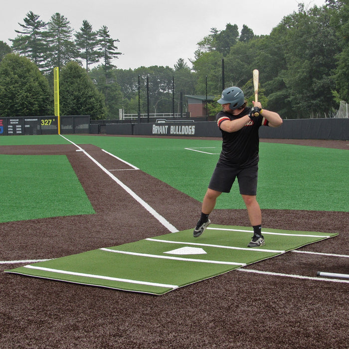 ProMounds 12 ft. x 6 ft. Green Batting Mat Pro with Inlaid Homeplate AT5034