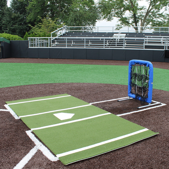 ProMounds 12 ft. x 6 ft. Green Batting Mat Pro with Inlaid Homeplate AT5034