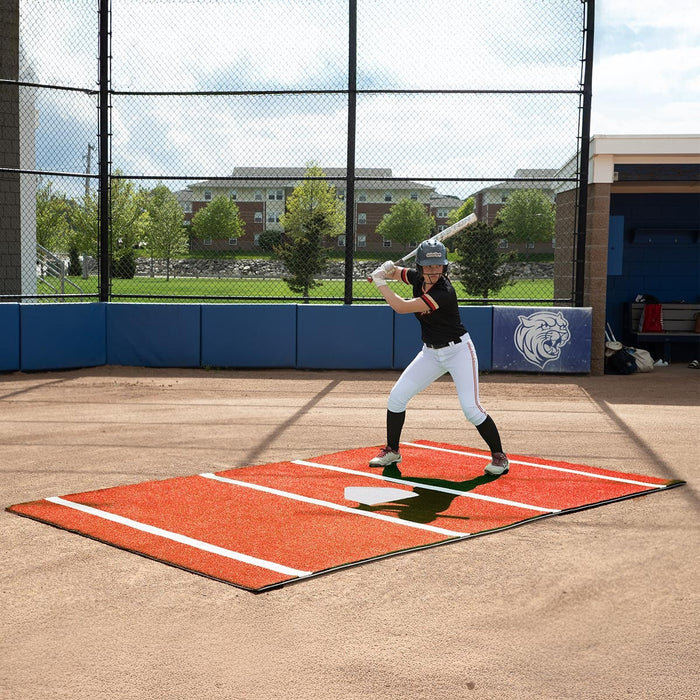 ProMounds 12 ft. × 7 ft. Clay Softball Batting Mat Pro with Inlaid Homeplate AT5037C