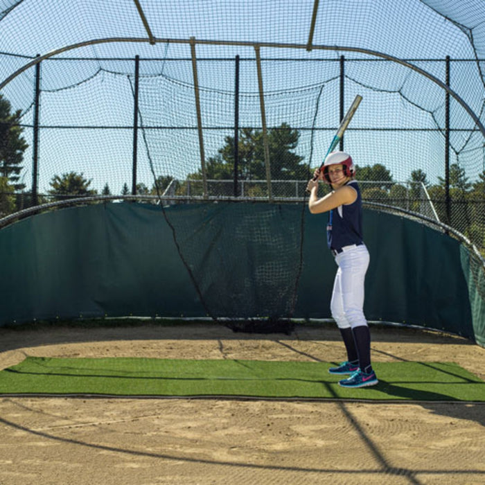 ProMounds 12 ft. x 7 ft. Green Plain Softball Mat AT5027