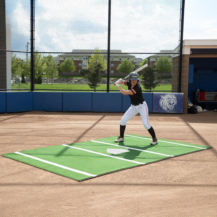 ProMounds 12 ft. x 7 ft. Green Softball Batting Mat Pro with Inlaid Homeplate AT5037