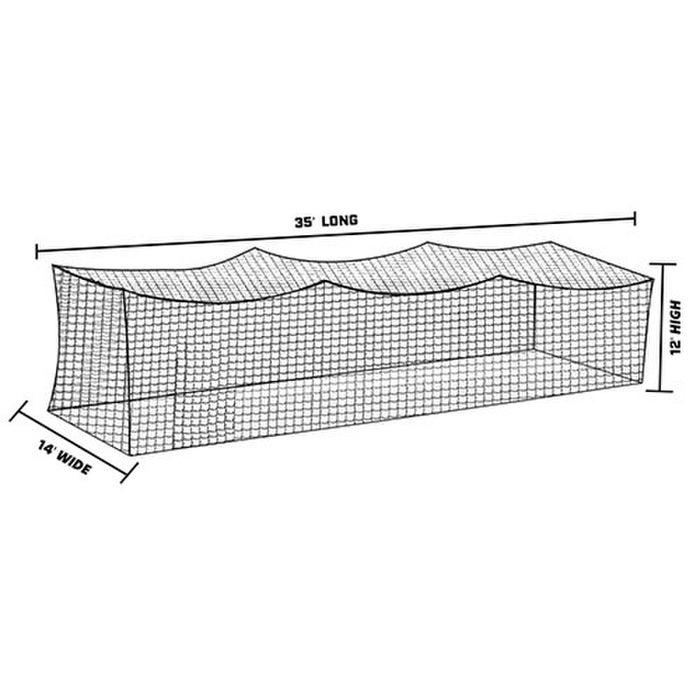 ProMounds 12' x 14' x 35' Premium Nylon Batting Cage Net SN6007