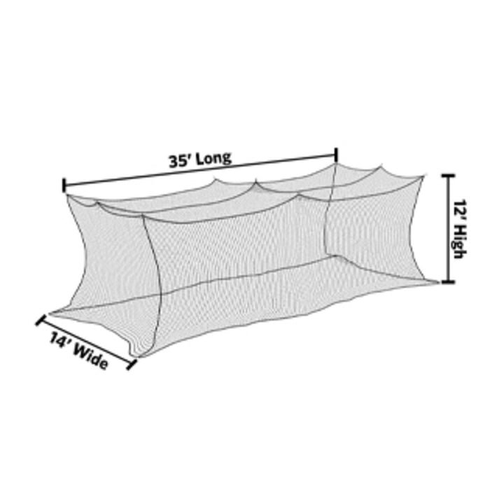 ProMounds 12' x 14' x 35' Premium Nylon Batting Cage Net SN6007