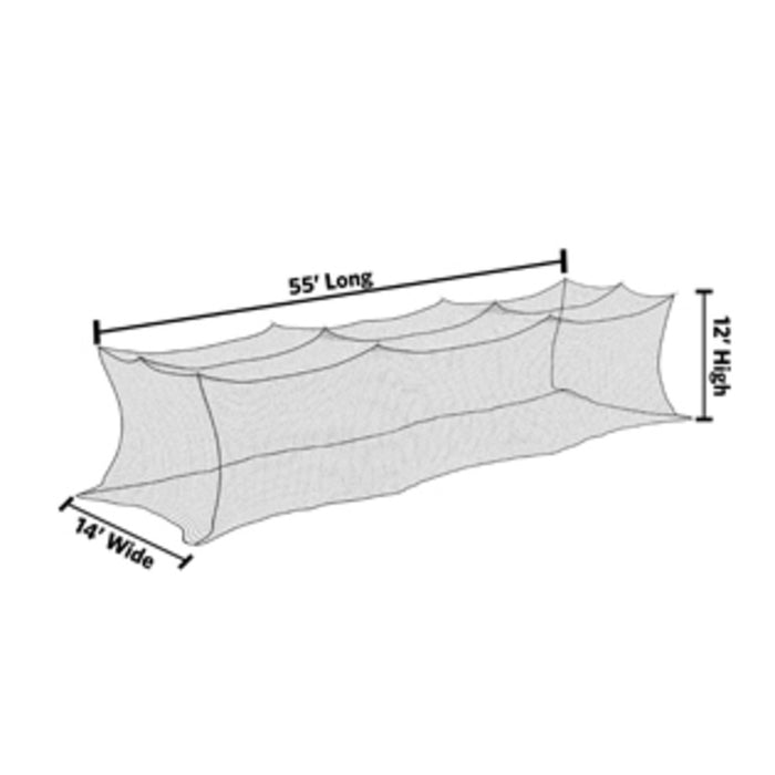 ProMounds 12' x 14' x 55' Premium Nylon Batting Cage Net SN6006