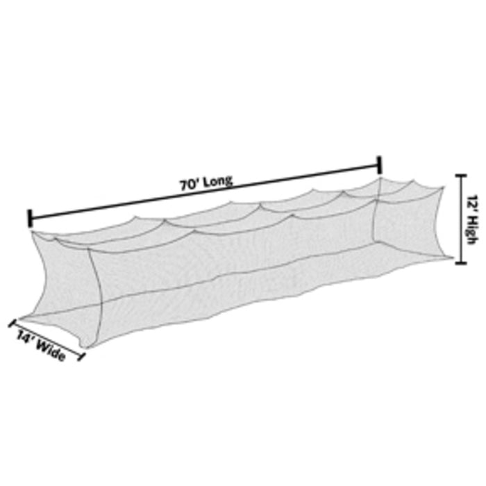 ProMounds 12' x 14' x 70' Premium Nylon Batting Cage Net SN6005
