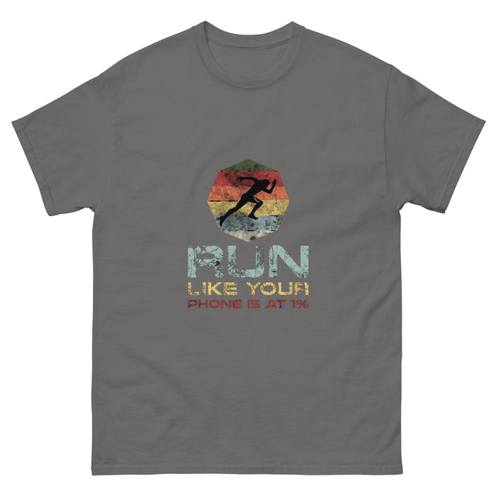 Run Like Your Phone's at 1% Men's Classic Tee